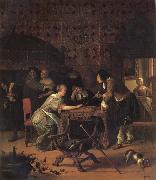 Jan Steen Backgammon Playersl Sweden oil painting artist